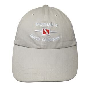 Bonaire Dutch Caribbean Strapback Baseball Cap Beige One Size Adjustable Cotton